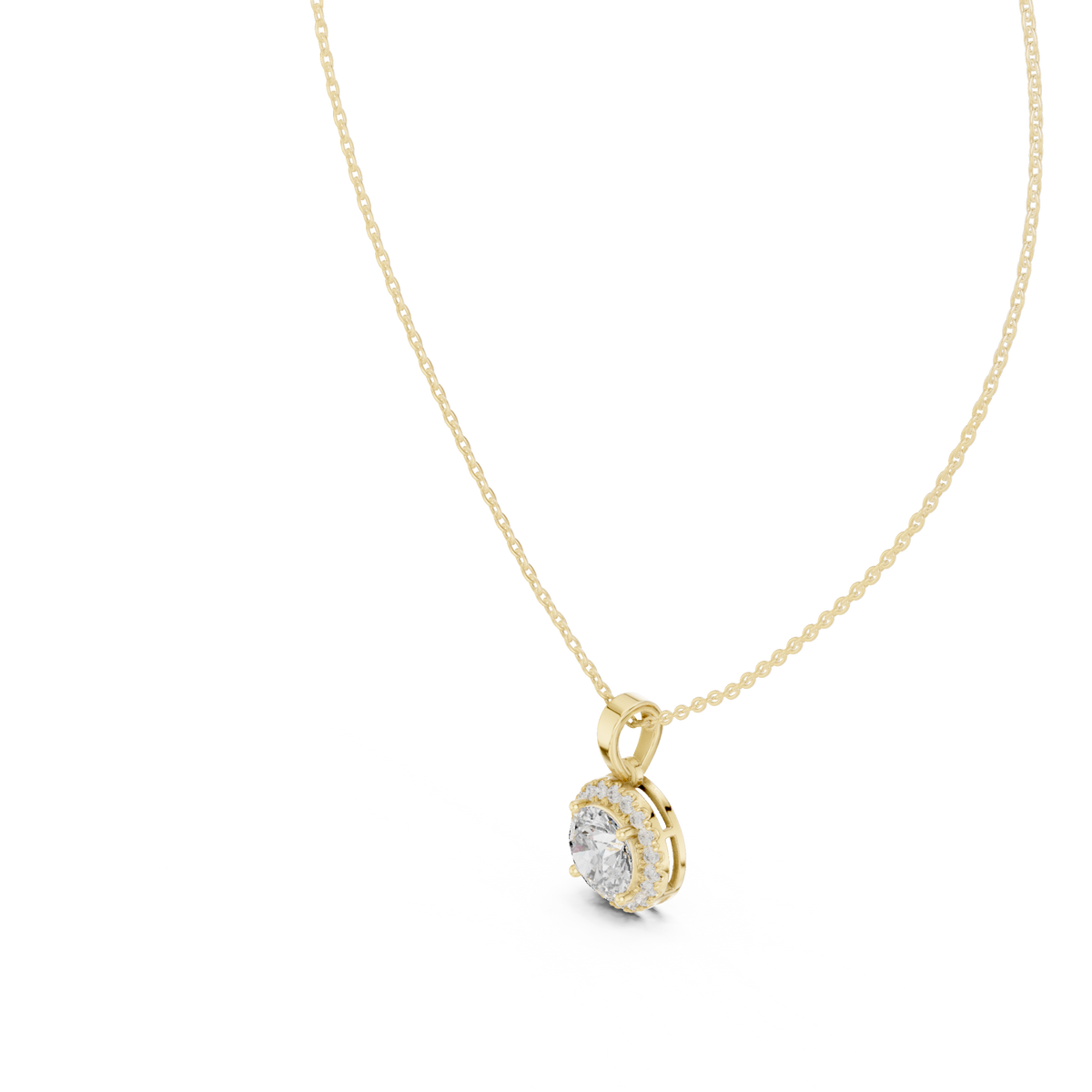 nova round bezel diamond pendant necklace