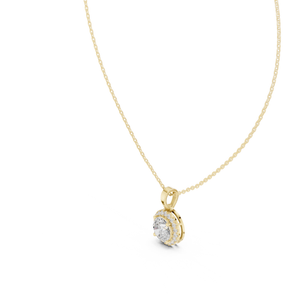 Nova Round Bezel Diamond Pendant Necklace