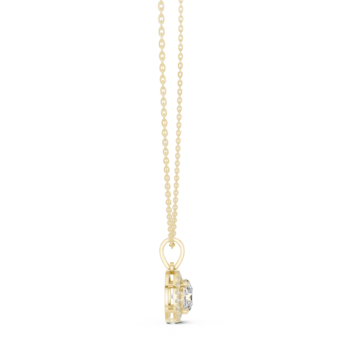 nova round bezel diamond pendant necklace