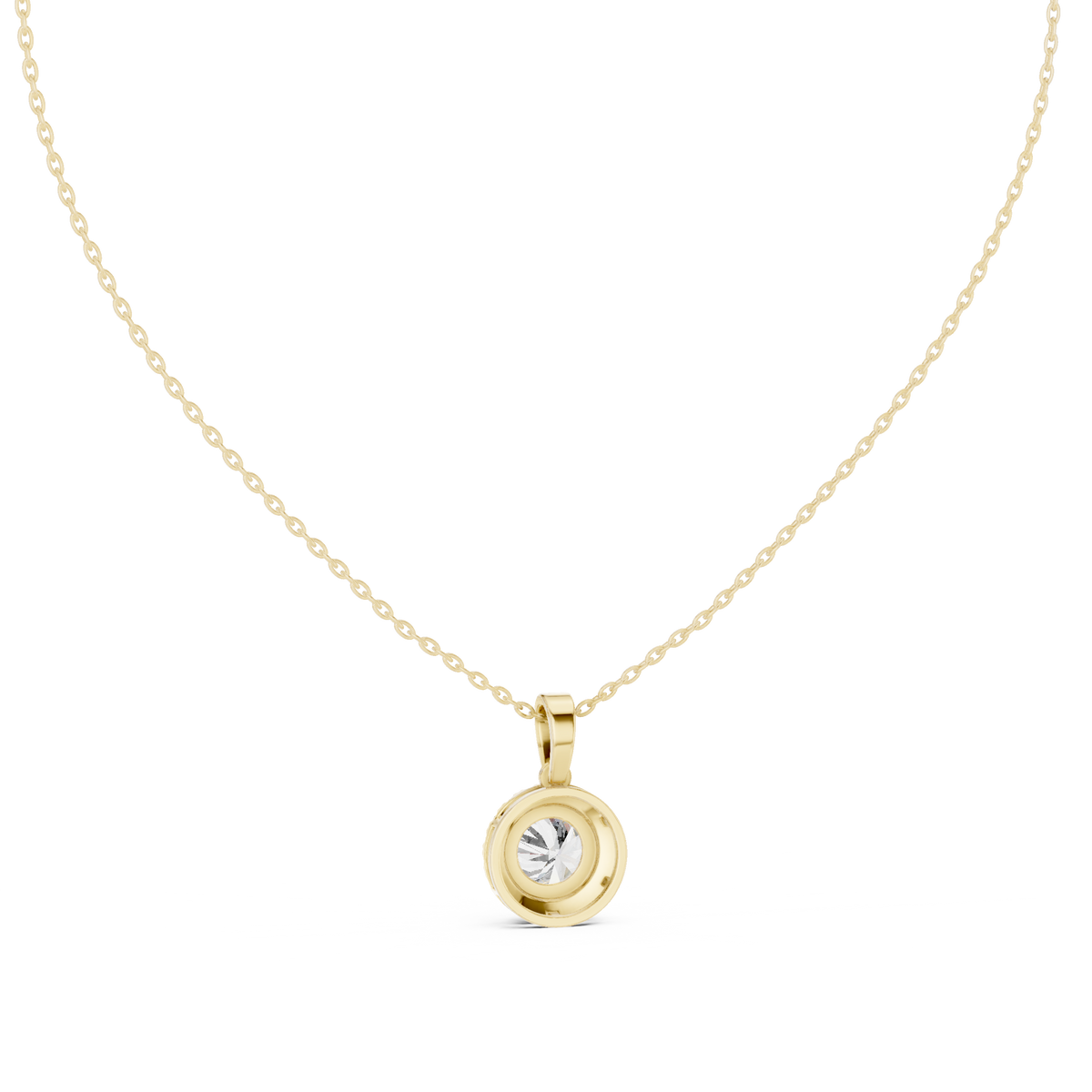 nova round bezel diamond pendant necklace