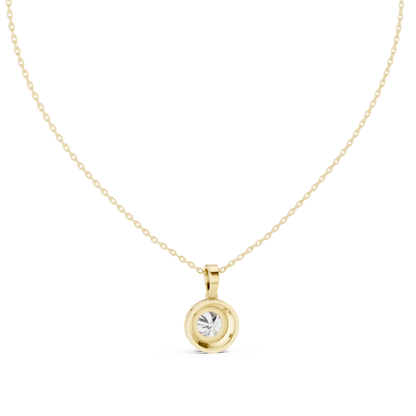 Nova Round Bezel Diamond Pendant Necklace