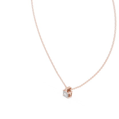 Nova Emerald Bezel Diamond Pendant Necklace