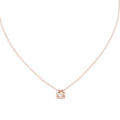 Nova Emerald Bezel Diamond Pendant Necklace