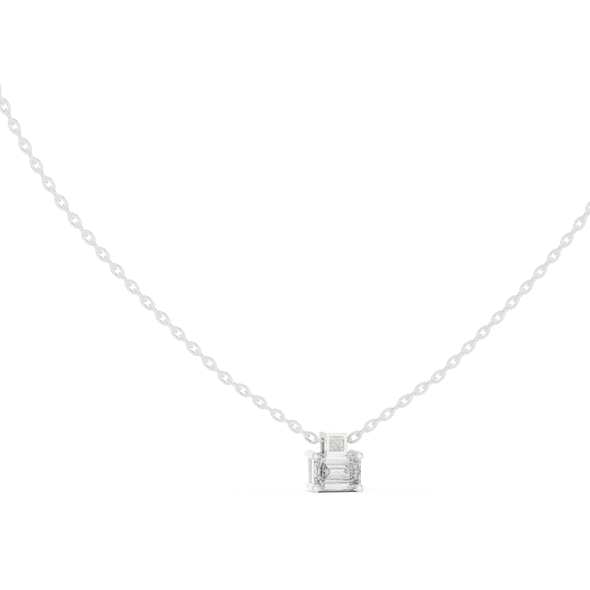 nova emerald bezel diamond pendant necklace