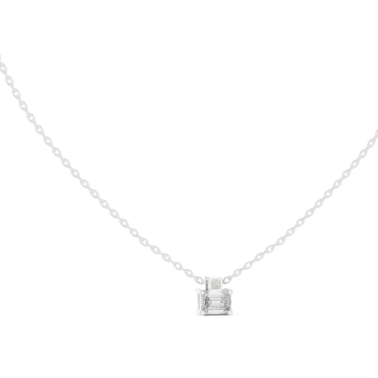 Nova Emerald Bezel Diamond Pendant Necklace