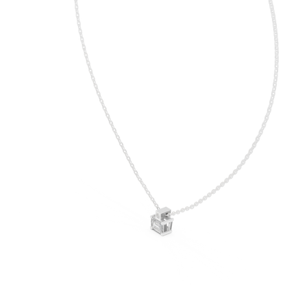 Nova Emerald Bezel Diamond Pendant Necklace