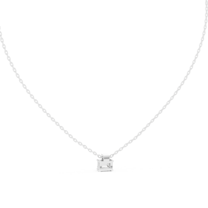 Nova Emerald Bezel Diamond Pendant Necklace