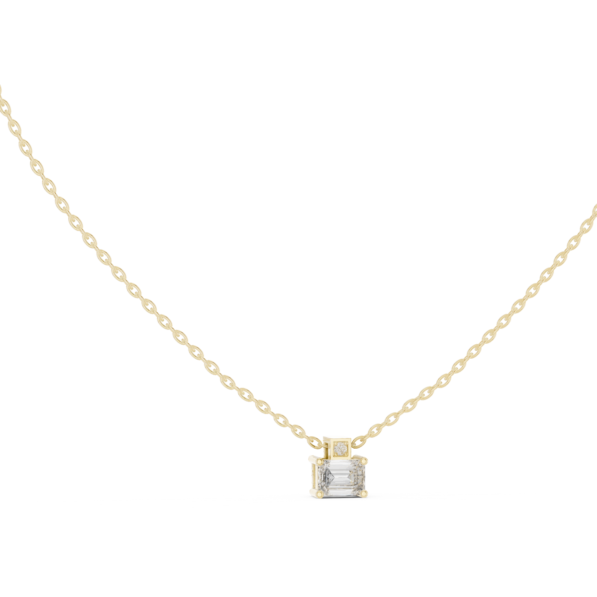 nova emerald bezel diamond pendant necklace