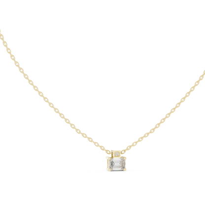 Nova Emerald Bezel Diamond Pendant Necklace