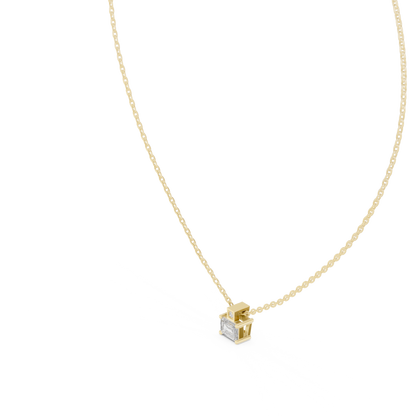 Nova Emerald Bezel Diamond Pendant Necklace