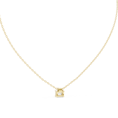 Nova Emerald Bezel Diamond Pendant Necklace