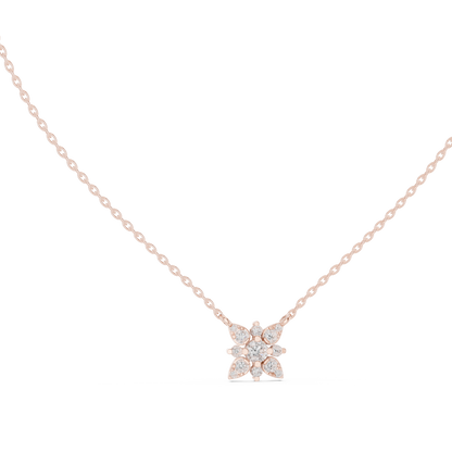 Luna Floral Diamond Pendant Necklace