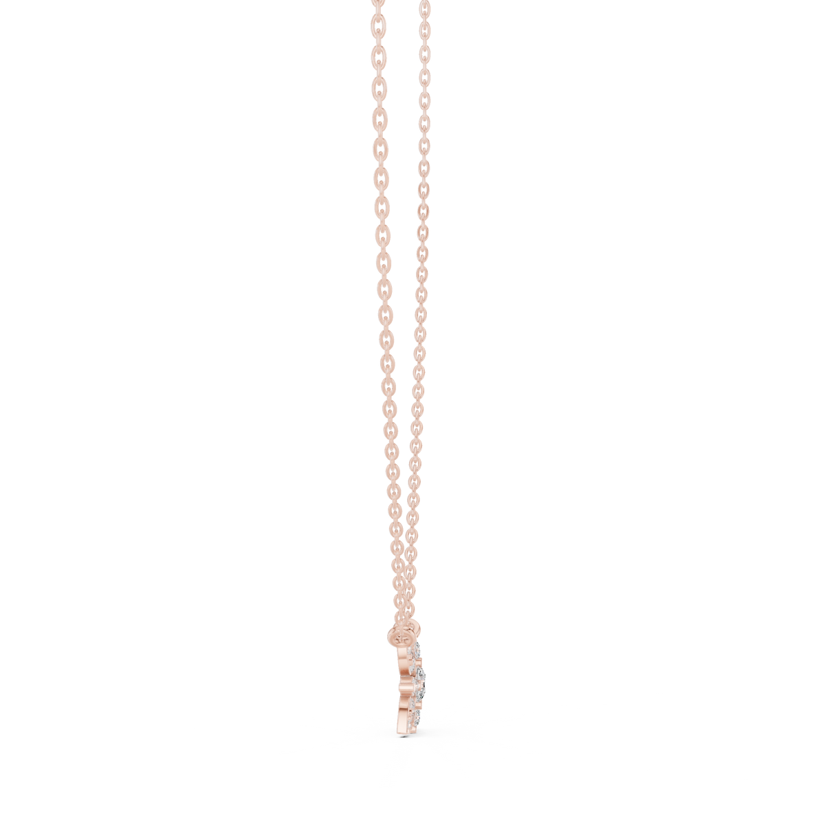 luna floral diamond pendant necklace