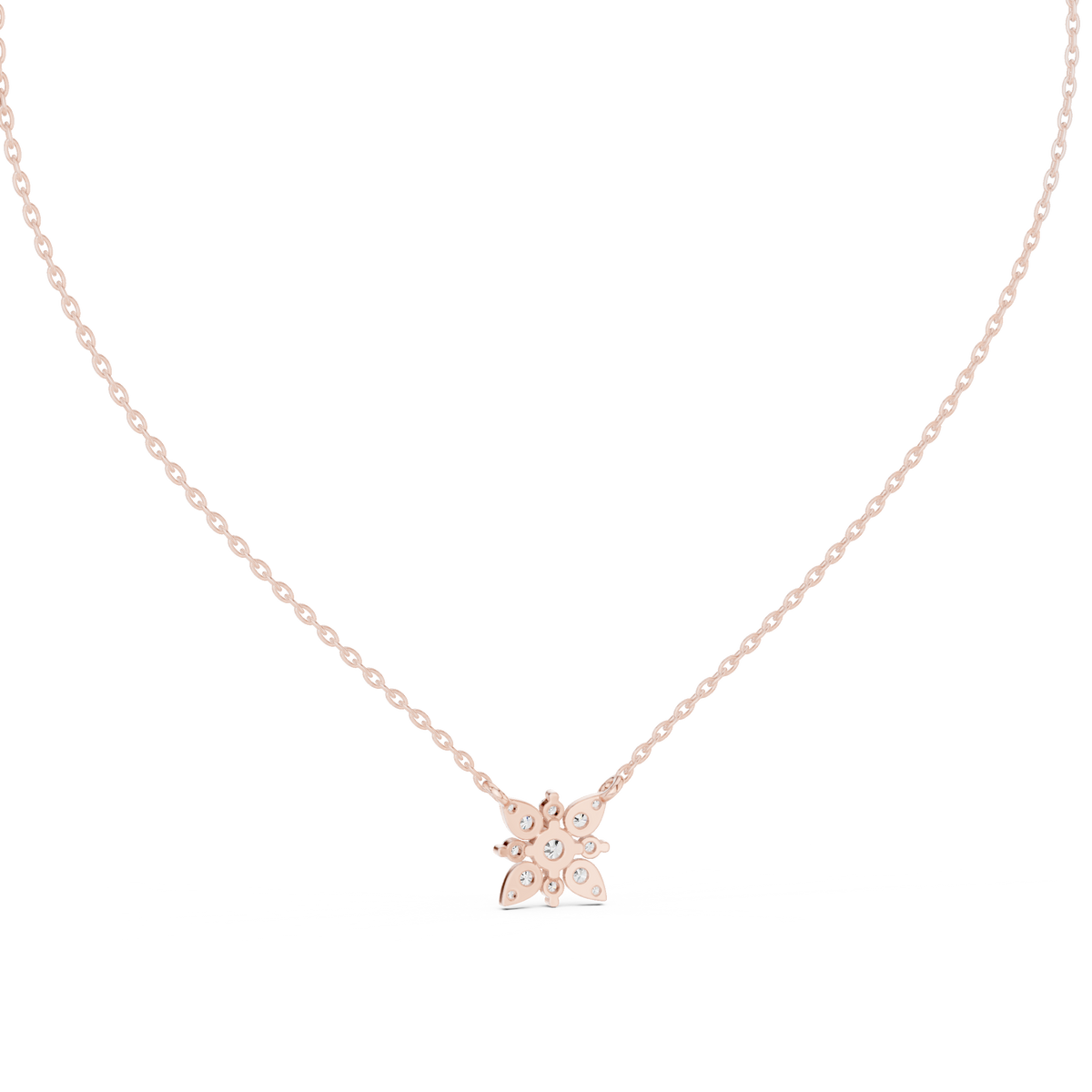 luna floral diamond pendant necklace