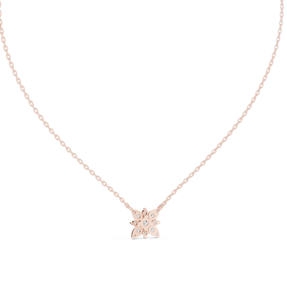Luna Floral Diamond Pendant Necklace