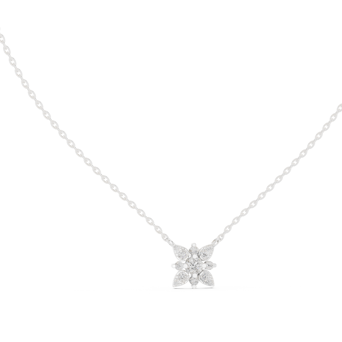 luna floral diamond pendant necklace