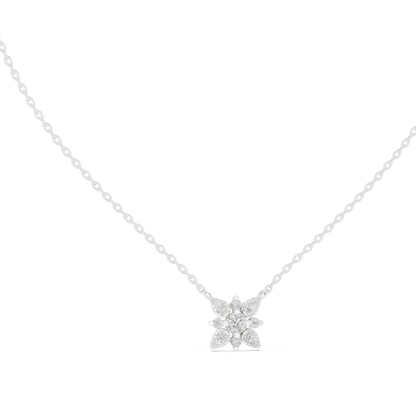 Luna Floral Diamond Pendant Necklace