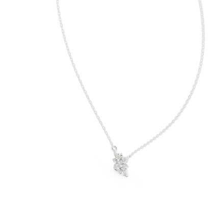 Luna Floral Diamond Pendant Necklace