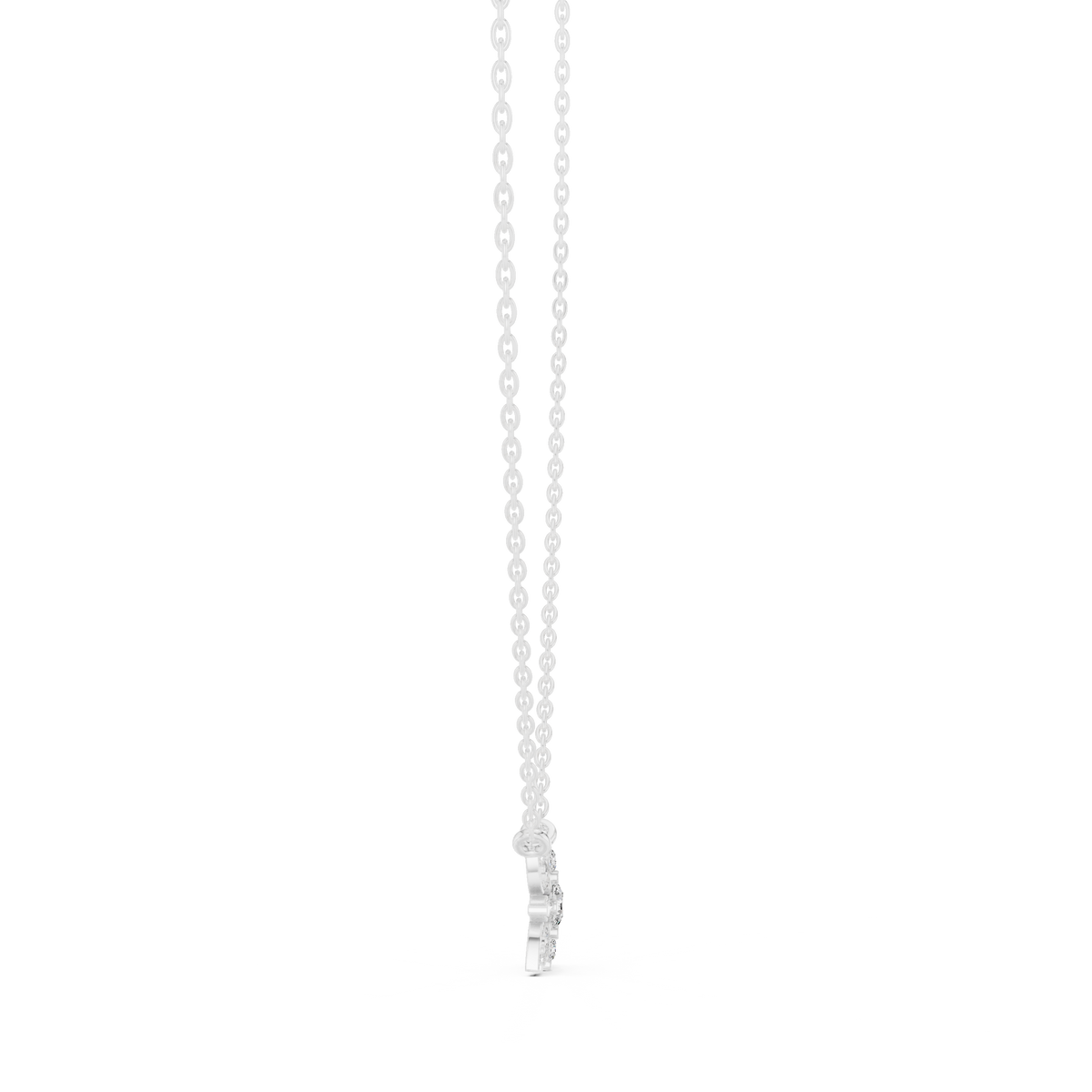 luna floral diamond pendant necklace