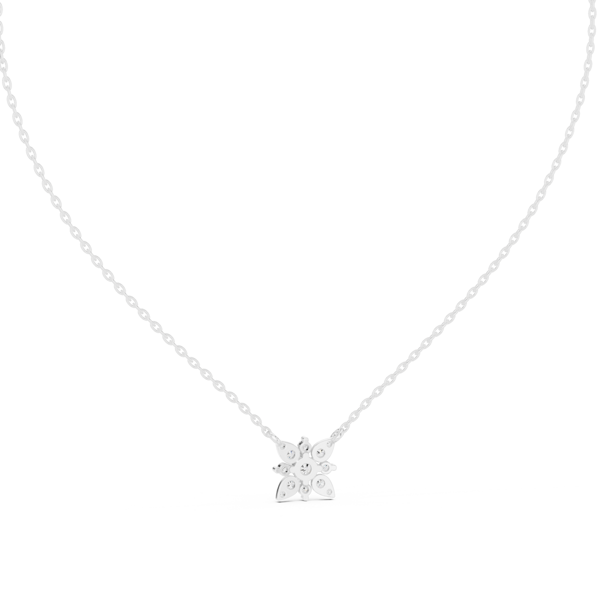 luna floral diamond pendant necklace