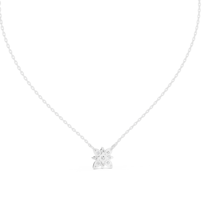 Luna Floral Diamond Pendant Necklace