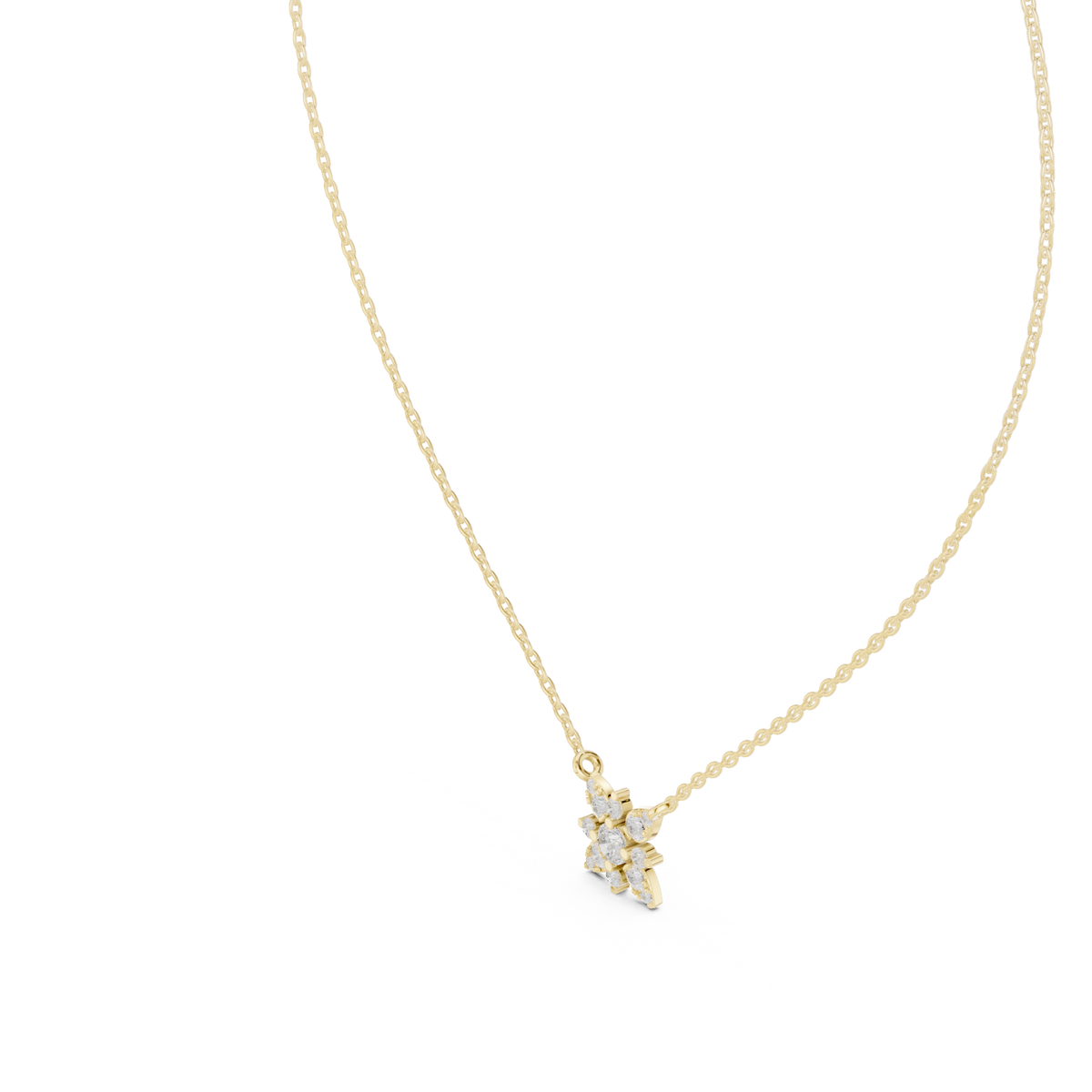 luna floral diamond pendant necklace