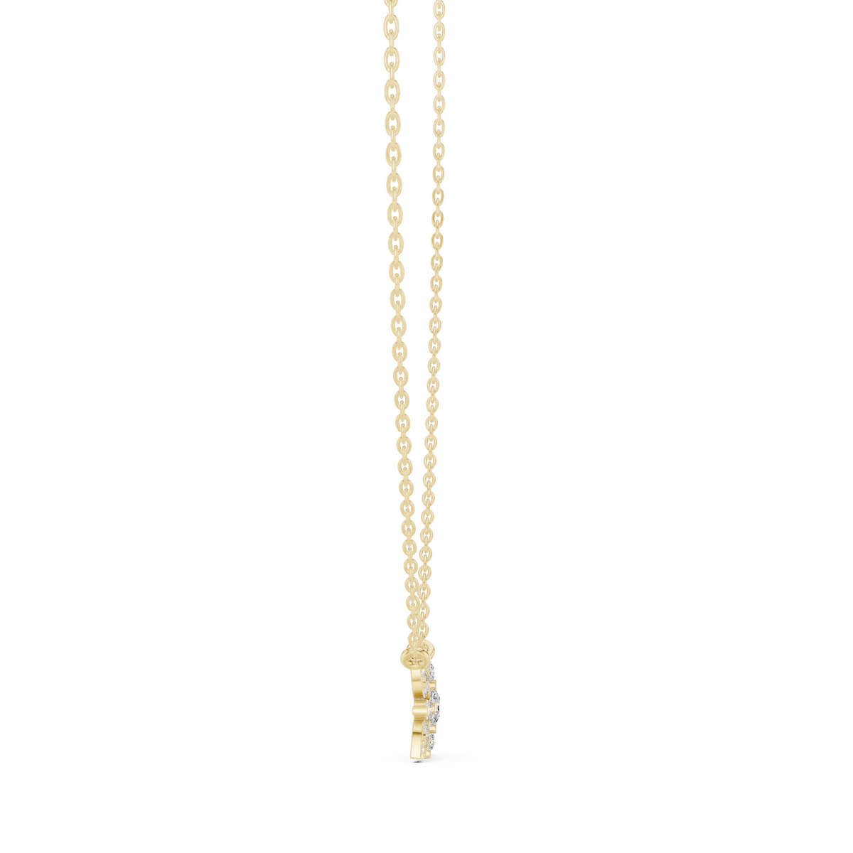 luna floral diamond pendant necklace