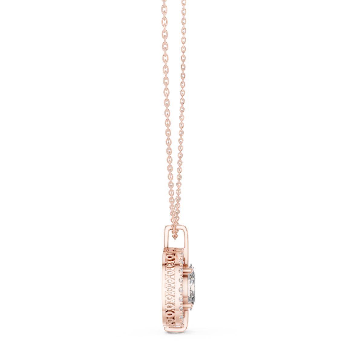 seraphina oval halo diamond pendant necklace