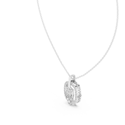 Seraphina Oval Halo Diamond Pendant Necklace