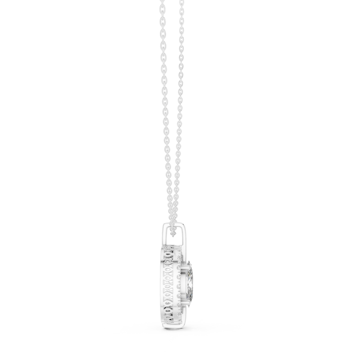 seraphina oval halo diamond pendant necklace