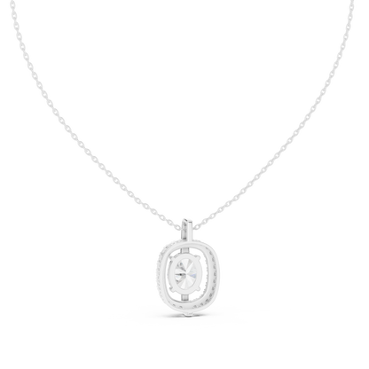 Celeste Oval Halo Diamond Pendant Necklace