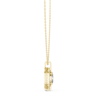 Celeste Oval Halo Diamond Pendant Necklace