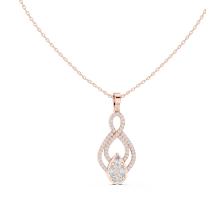 Aurora Double Loop Diamond Pendant Necklace