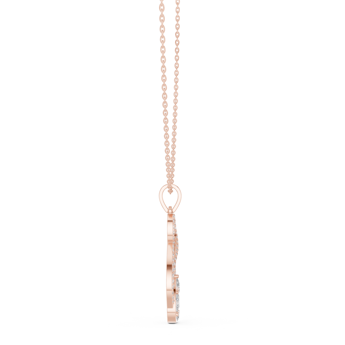 aurora double loop diamond pendant necklace