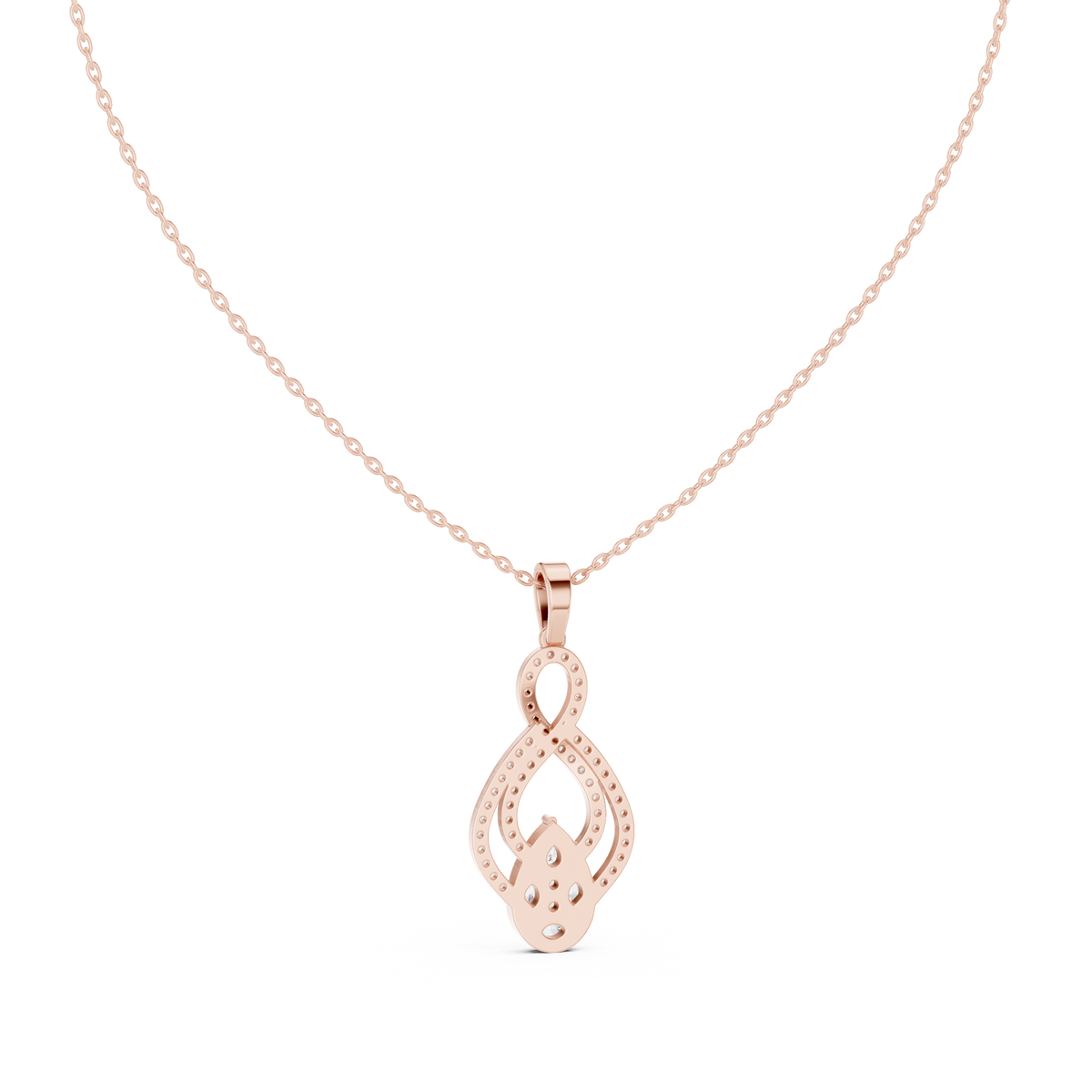 aurora double loop diamond pendant necklace