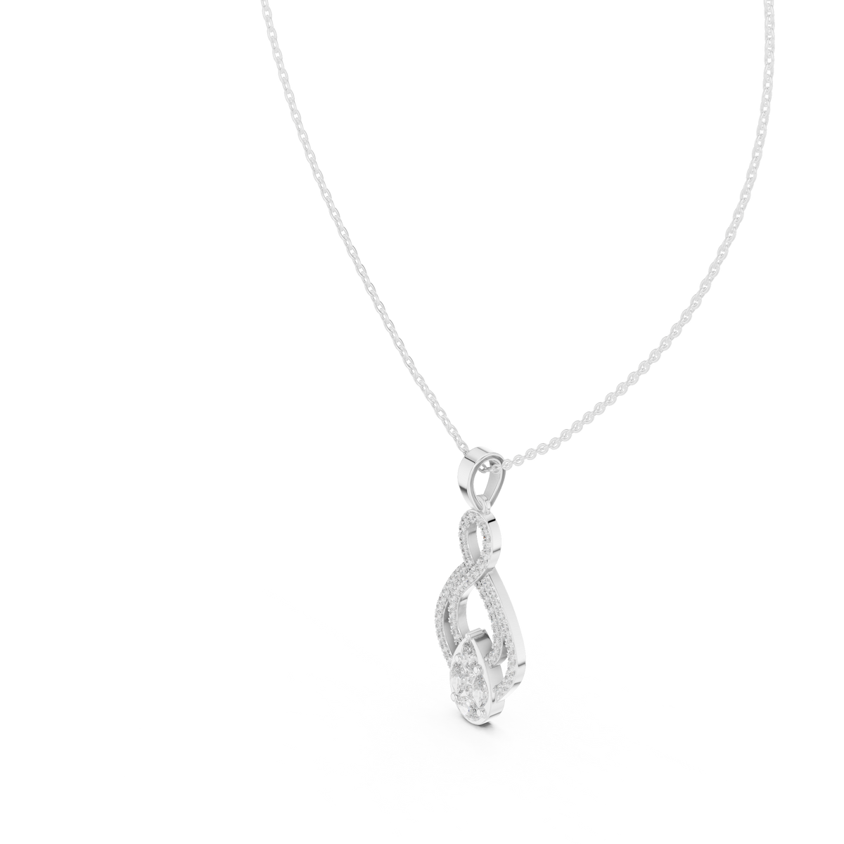 aurora double loop diamond pendant necklace