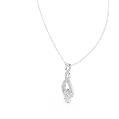 Aurora Double Loop Diamond Pendant Necklace