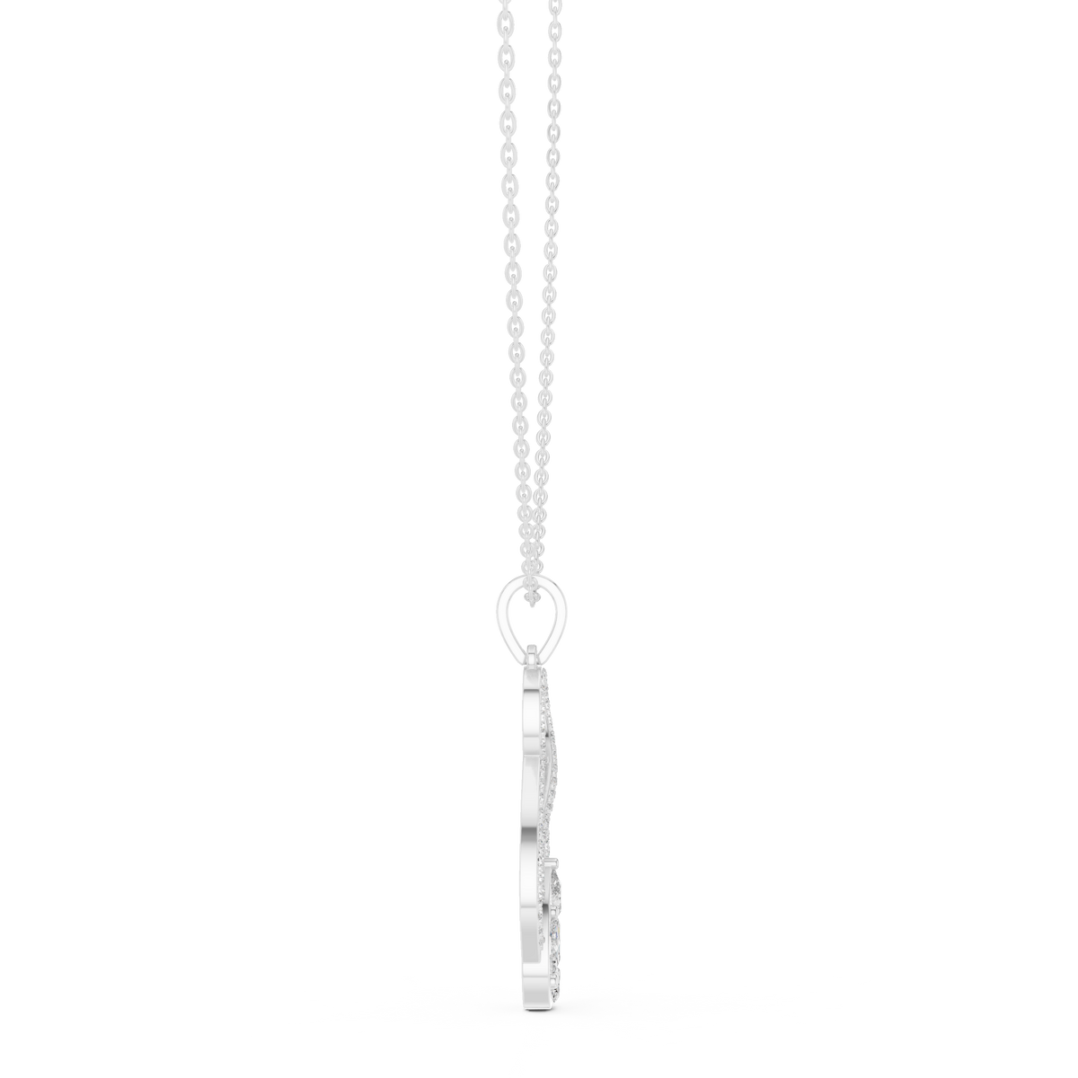 aurora double loop diamond pendant necklace