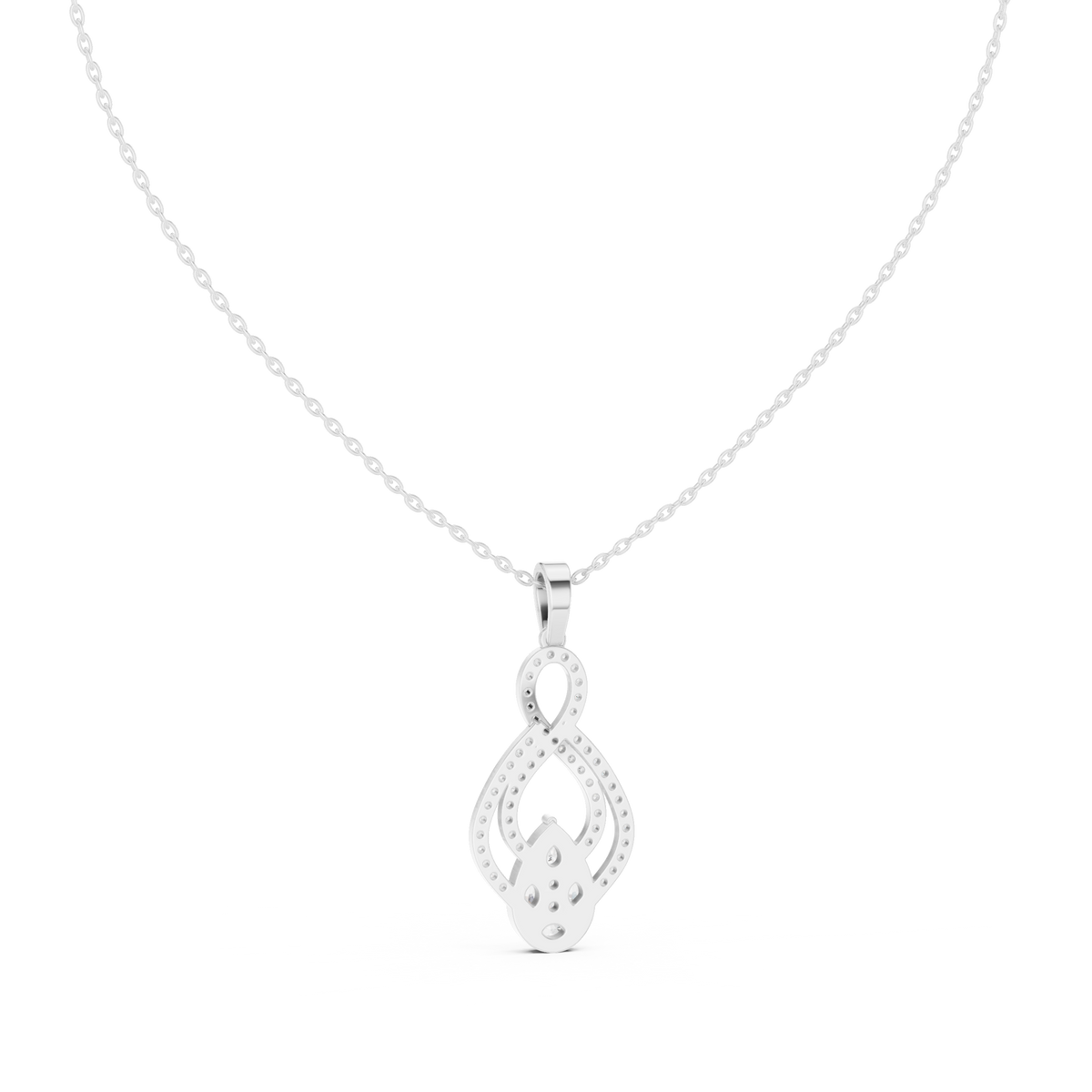 aurora double loop diamond pendant necklace