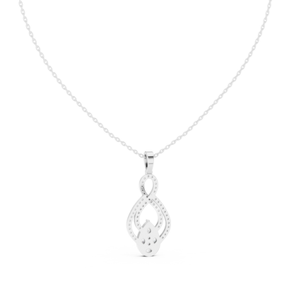 Aurora Double Loop Diamond Pendant Necklace