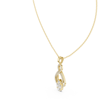 Aurora Double Loop Diamond Pendant Necklace