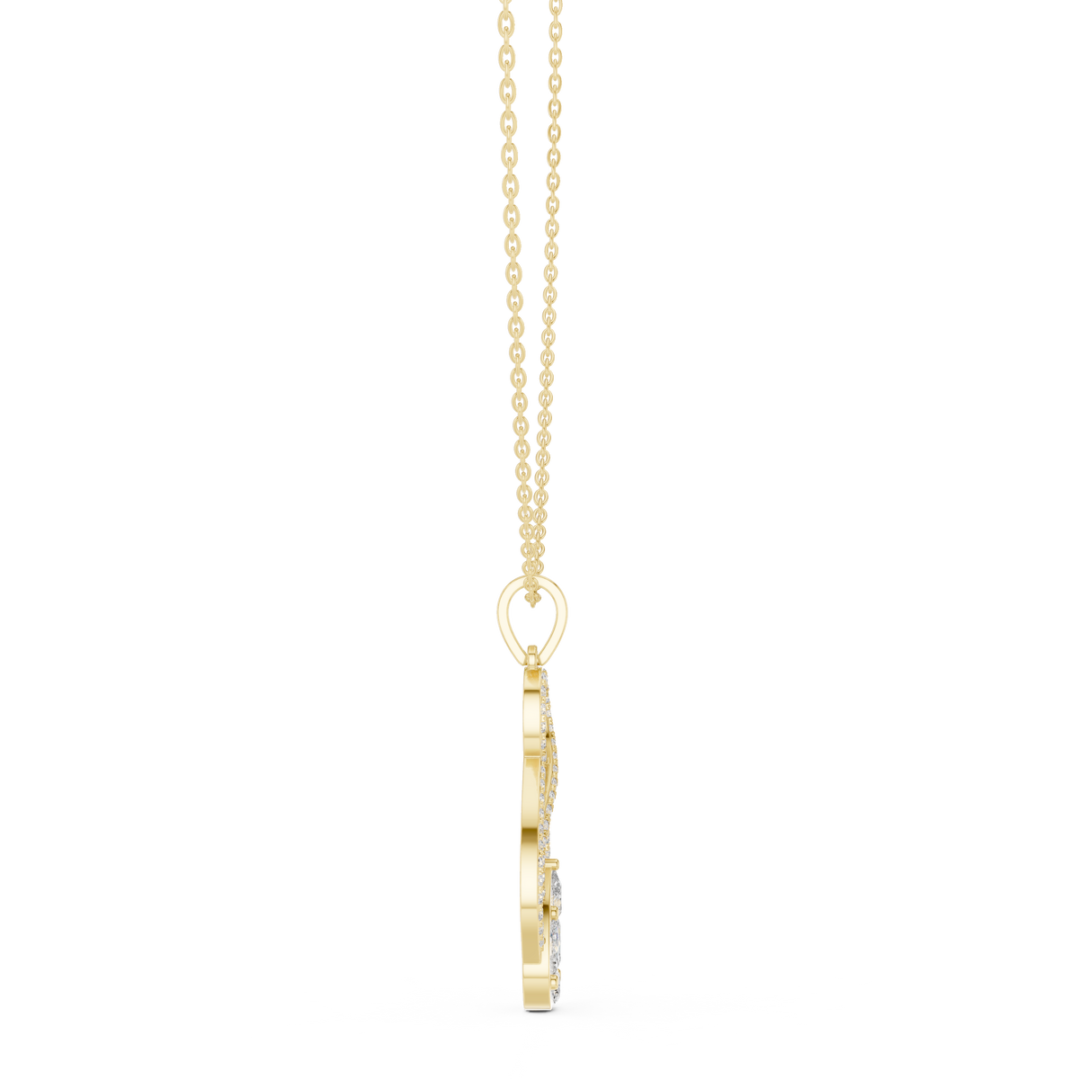 aurora double loop diamond pendant necklace