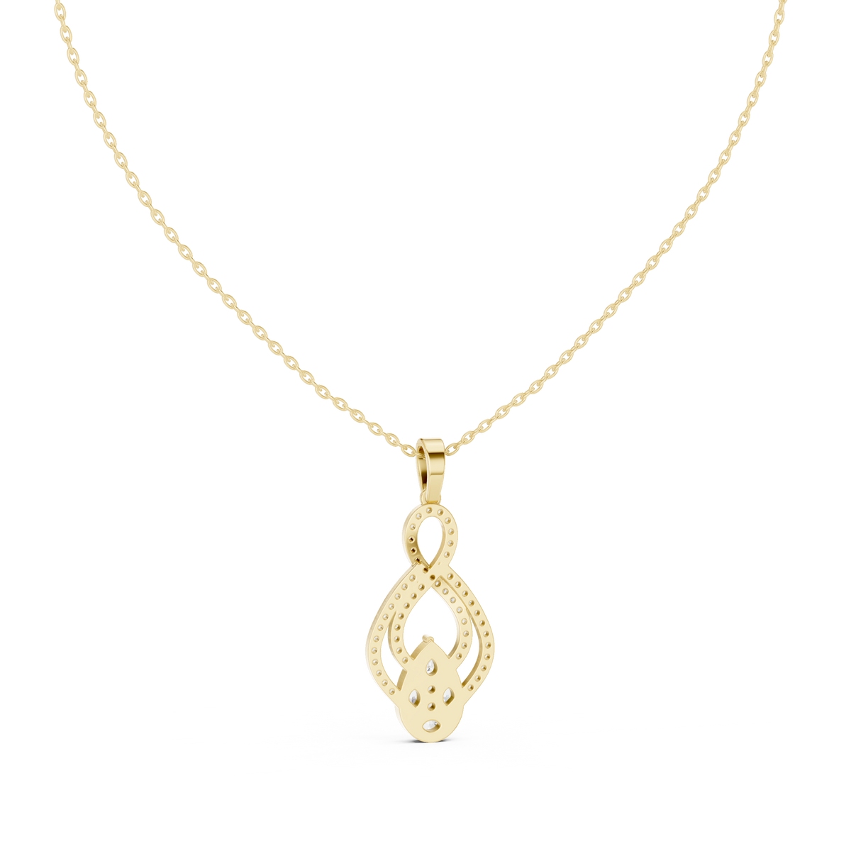 aurora double loop diamond pendant necklace