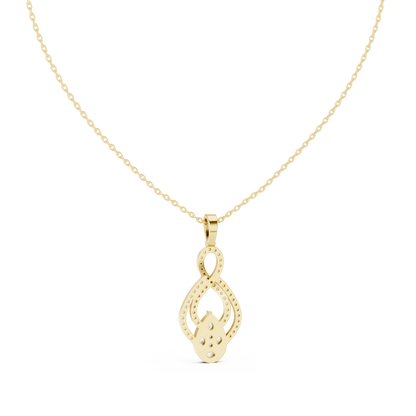 Aurora Double Loop Diamond Pendant Necklace