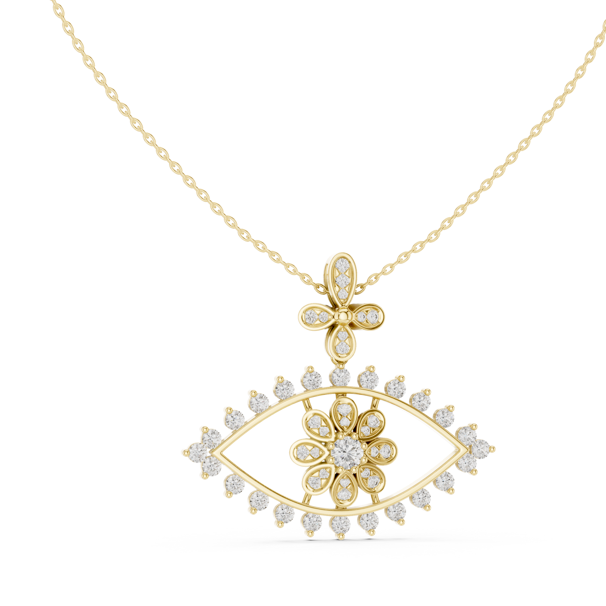 mystique evil eye diamond pendant necklace
