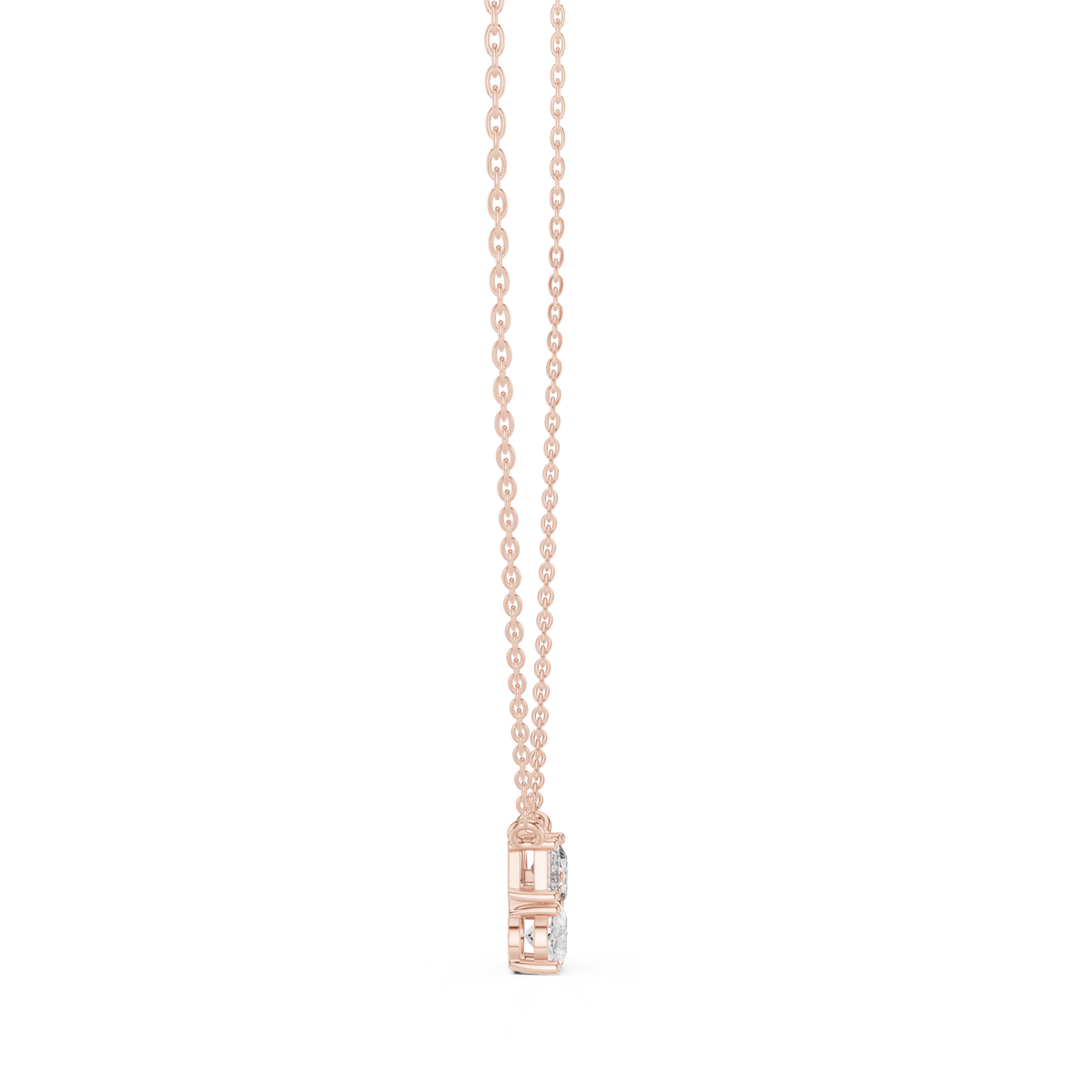 stella oval three stone diamond pendant necklace
