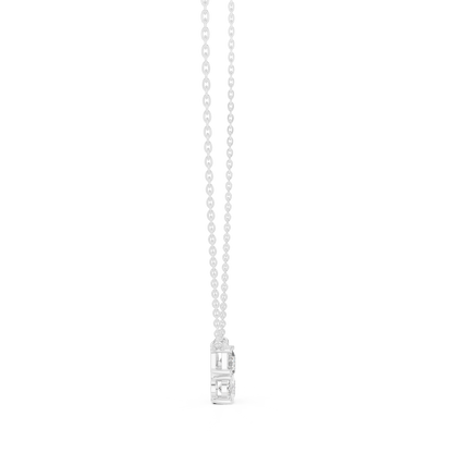 Stella Oval Three Stone Diamond Pendant Necklace