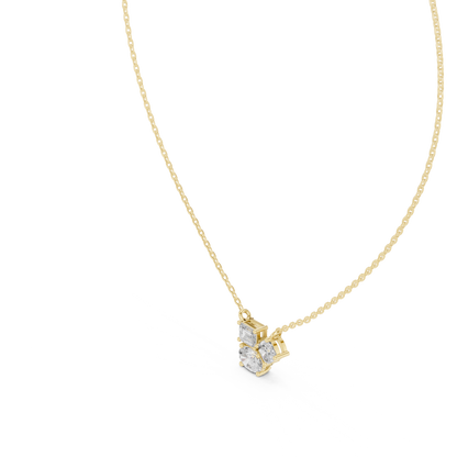 Stella Oval Three Stone Diamond Pendant Necklace