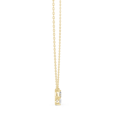 Stella Oval Three Stone Diamond Pendant Necklace