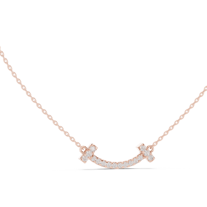 Aurora Diamond Smile Pendant Necklace